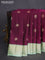 Bangalori silk saree purple and pista green with zari woven buttas and zari woven border