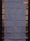 Chettinad cotton saree grey and navy blue with thread woven buttas and zari woven simple border