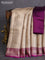 Banarasi tissue silk saree gold and purple with allover zari woven brocade weaves and zari woven border