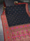 Banarasi dupion silk saree black and red with zari woven buttas and floral design paithani style border