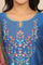 Blue Zari Embroidered Straight Kurta and Printed Skirt and Dupatta Set