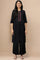 Black Thread Embroidery Cotton Blend Straight Kurta and Palazzo Set
