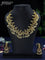 Antique guttapusalu necklace chandbali design with kemp & cz stones and pearl hangings