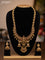 Antique haaram lakshmi design with pink jadau stones and golden beads hanging