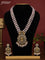Beaded triple layer baby pink necklace tiruapti balaji pendant with cz stones and pearl & beads hanging in victorian finish
