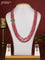 Beaded multilayer pink necklace with ruby and cz stones side pendant in victorian finish