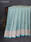 Banarasi tissue silk saree teal blue with allover zari woven brocade weaves and zari woven border