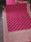 Banarasi semi katan silk saree pink with zari woven buttas and zari woven border