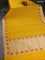 Banarasi semi katan silk saree yellow with allover zari weaves and rich zari woven border