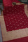 Banarasi semi katan silk saree red with zari woven buttas and rich zari woven border