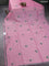 Chanderi tissue saree peach pink with embroidery buttas and simple temple design border