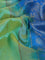 10 Yards silk cotton saree teal green and cs blue with zari woven buttas and zari woven border