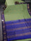 10 Yards silk cotton saree pista green and blue with zari woven buttas and zari woven korvai border