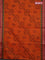 Chettinad cotton saree orange and dark pink with allover block prints and thread woven border