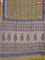 Chanderi bagru saree pale yellow and blue with allover floral butta prints and small zari woven border