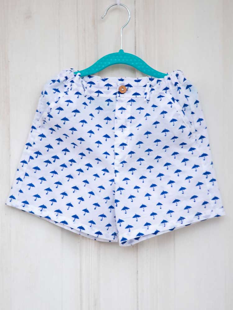 Blue Umbrella Organic Cotton Block Printed Shorts