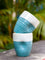 Set of 2 - Aqua Dance Dimpled Hand-Thrown Ceramic Tumbler