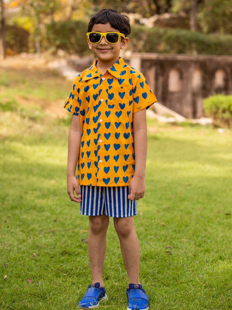 Heartthrob Organic Cotton Block Printed Shirt