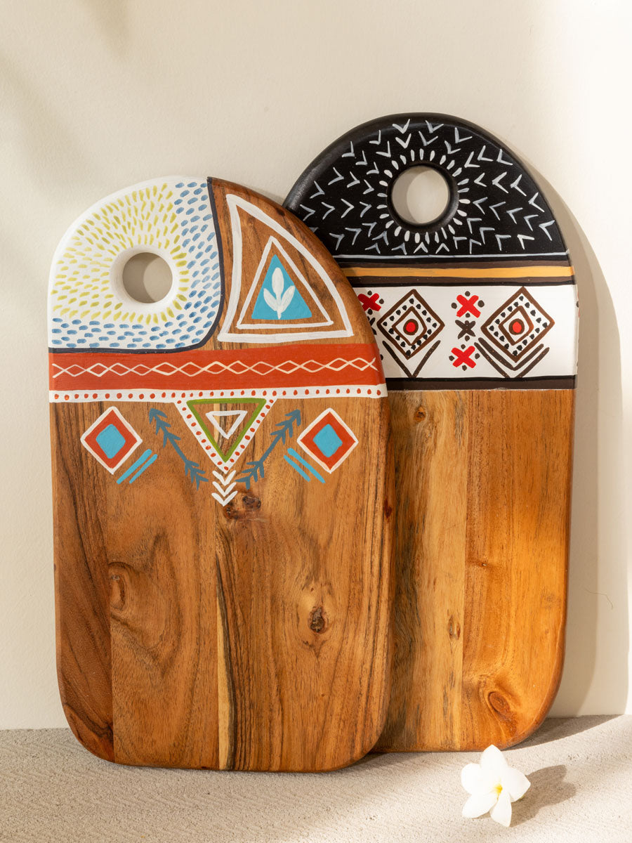 Set of 2 - Yadavindra Solid Wood Chopping Boards/Platters