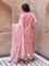 Pink Floral Block Printed Mulmul Dupatta