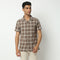 Camp Collar Half Sleeve Checkered Mood Shirt