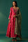 Pink Embroidered Chanderi Jaquard Zari Anarkali Kurta with Churidar and Dupatta Set