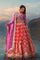 Purple Zari Embroidered Jacquard Blouse with Flared Skirt and Dupatta Set