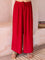 Solid Red Slub Palazzo Pants