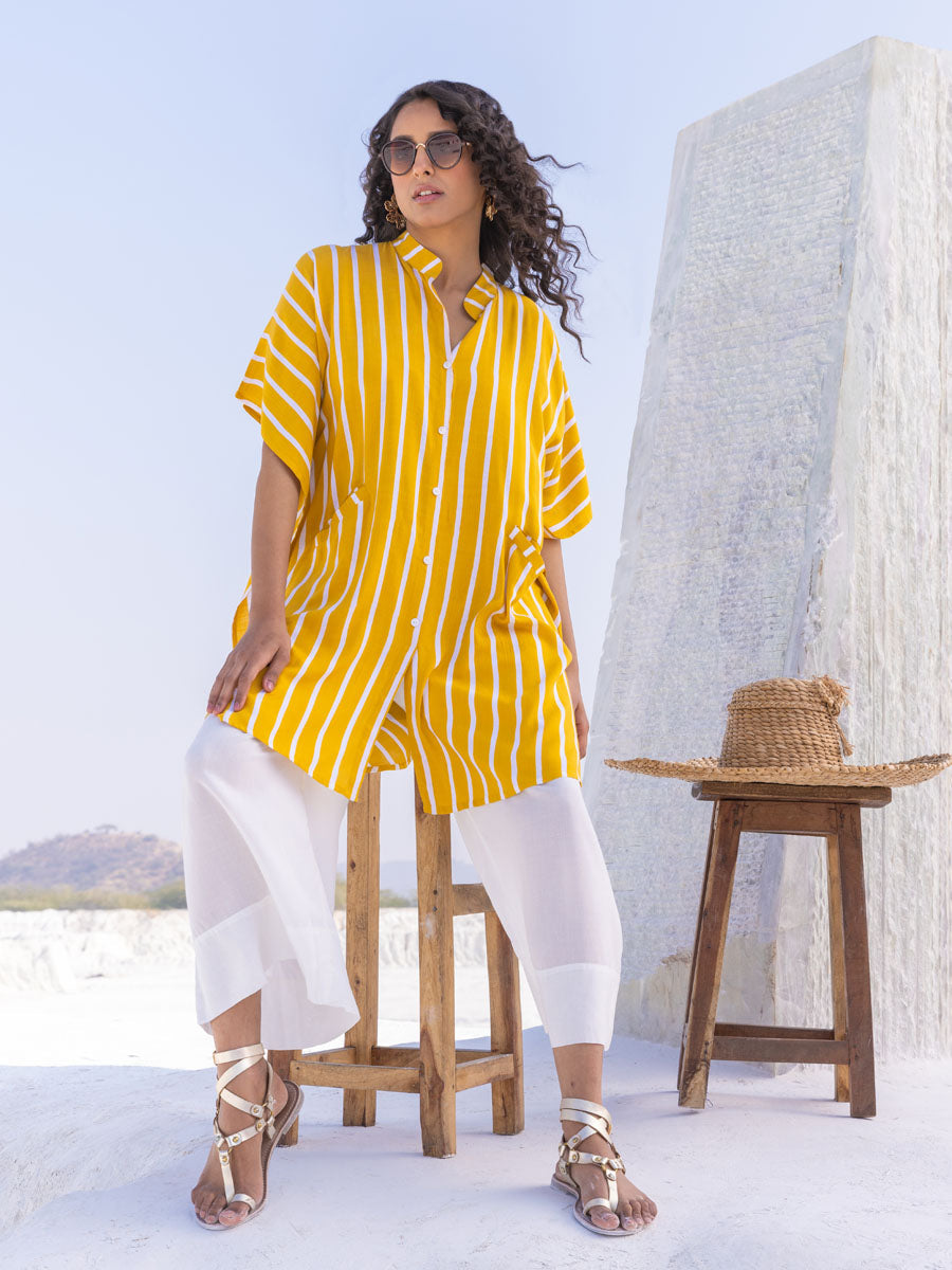 Set of 2 - Sylvie Yellow Shirt Dress and Palazzo