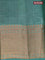 Banarasi tussar silk saree peach pink and teal green shade with thread & zari buttas and banarasi style border