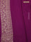 Banarasi crepe saree deep purple with allover thread & zari brocade weaves and woven border