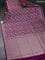 Banarasi semi katan saree purple with allover vanasingaram zari weaves and woven border