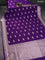 Banarasi semi katan saree violet with zari woven buttas and zari woven border