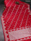 Banarasi semi katan saree reddish pink with silver & gold zari weaves and zari woven border