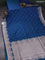 Banarasi semi katan saree dual shade of peacock blue with silver & gold zari woven buttas and rich zari woven border