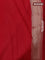 Banarasi semi katan saree red with allover thread & zari woven brocade weaves and woven border