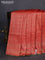 Banarasi semi katan saree red with allover thread & zari woven brocade weaves and woven border