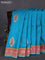 Banarasi silk saree teal blue with position butta prints and position prints