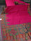 Banarasi silk saree pink with plain body and position prints