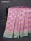 Banarasi silk cotton saree pastel purple and teal blue with allover zari weaves and zari woven border