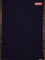 Bengal soft cotton saree navy blue and red with plain body and zari woven border