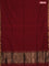 Bengal soft cotton saree maroon and blue with plain body and zari woven border