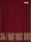 Bengal soft cotton saree maroon and blue with plain body and zari woven border