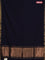 Bengal soft cotton saree navy blue and violet with plain body and zari woven border