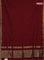 Bengal soft cotton saree maroon and blue with plain body and zari woven border