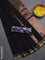 Bengal soft cotton saree black and blue with plain body and zari woven border