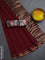Bengal soft cotton saree maroon and mustard yellow with plain body and zari woven border