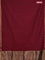 Bengal soft cotton saree maroon and blue with plain body and zari woven border