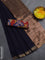 Bengal soft cotton saree navy blue and maroon with plain body and zari woven border