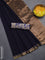 Bengal soft cotton saree deep navy blue and blue with plain body and zari woven border